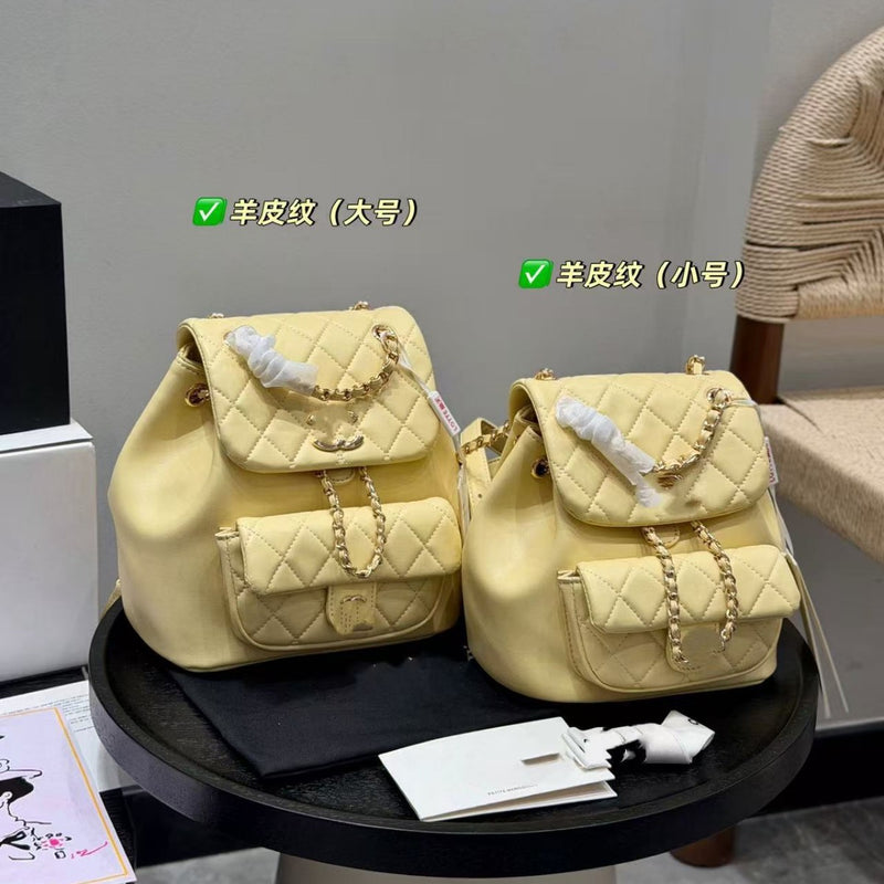 Duma小香风26经典新款菱格背包链条双肩包撞色简约跨境女包批发