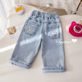 Girls' Bunny Embroidery Jeans - Spring/Fall
