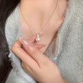 爆款轻奢小众高级感满天星施家珍珠项链女款流苏长款百搭颈链配饰