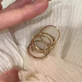 vintage千金感中古细款仿钻戒指女轻奢高级感小众叠戴指环开口