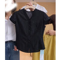 Summer Fashion Slimming Sleeveless V-Neck Waist-Tie Shirt