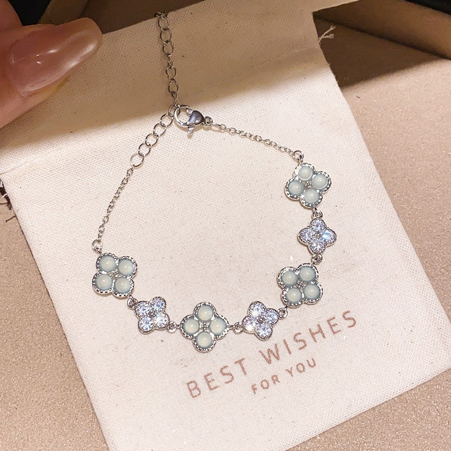 Zircon Iris Flower Cross Bracelet - view 2