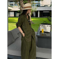 Spring Old Money Office V-Neck Sun-Protection Top + Shirt + Pants 2-Piece Set