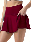 Sporty Casual Pleated Skirt + Short Skirt