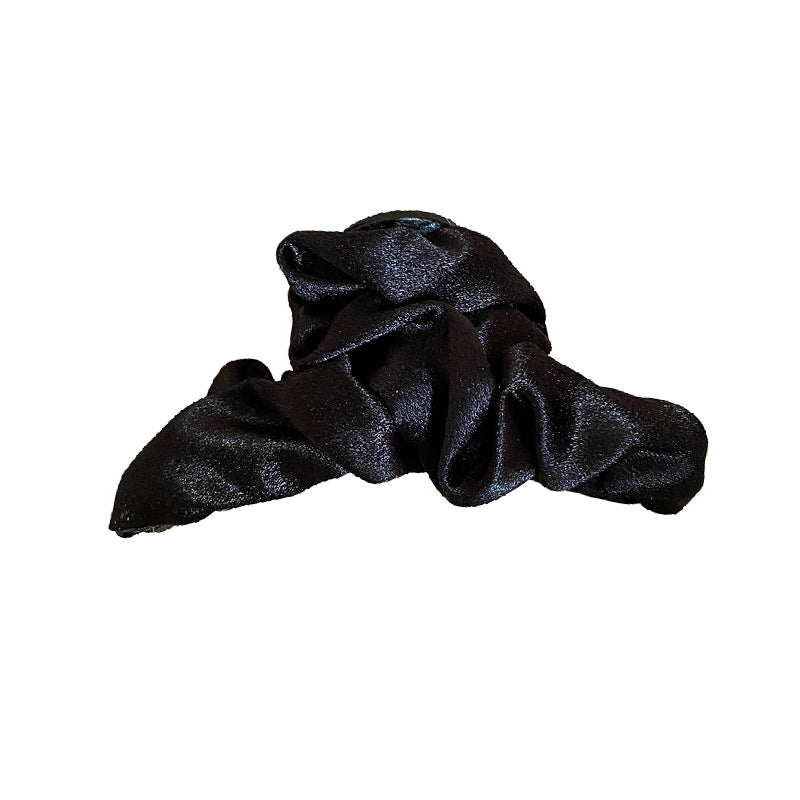French Black Pleated Fabric Hair Claw Clip - view 5