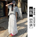 Summer Lace High Waist Asymmetric Mid-Length Long Skirt