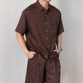 Nengmeng American Retro Lyocell Short Sleeve Set