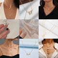 Overseas New Western Stunning Pearl Choker Simple Fairy Aura Butterfly Clavicle Chain Fashionable Rhinestone Heart Necklace