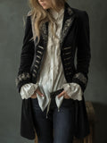 Women's Fall-Winter Velvet Embroidered Long Sleeve Patchwork Jacket 2026 - Pink