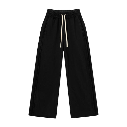 ARTIE Men's Pure Cotton Frayed Edge Wide Leg Wide Leg Pants