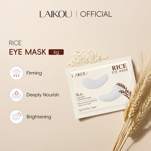 跨境LAIKOU大米单片眼膜贴6g/对补水保湿呵护眼周eye mask全英文