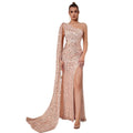 Women's One-Shoulder Sequin Bodycon Socialite Dress Party