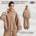 ARTIE Men's Fall/Winter Distressed Ripped Boxy Fleece-Lined Hoodie