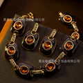 Vintage Earrings Height Stock Western Maillard Breeze Jewelry Set Western Elegant Retro Fashionable Earrings Necklace Women