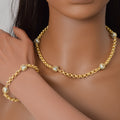 Turkey Breeze Classic Evil Eye Double-Layer Band Mutual Clasp Chain Fit Retro Exotic Necklace Bracelet Set Women Set