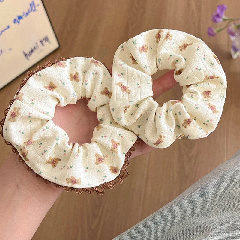 Korean Floral Polka Dot Scrunchie - view 2