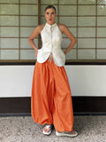 Spring-Summer Casual Relaxed Cotton Loose Wide Leg Lantern Pants