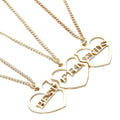 Western Accessory Letter BEST FRIENDS Best Friend Heart Spliced Heart Type Pendant 3-Piece Set Necklace