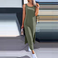Solid Color Sleeveless Dress - Lace Back Detail Summer Dress Women