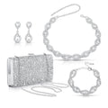 New Import Western Trendy Accessory Niche Design Detail Luxury Full Diamond Banquet Bag Light Luxury Necklace Set