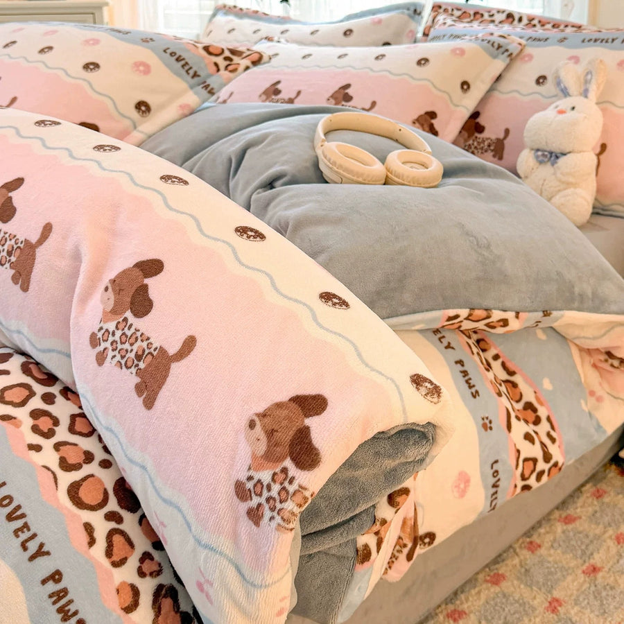Monica Milk Velvet 4-Piece Winter Bedding Set - view 9