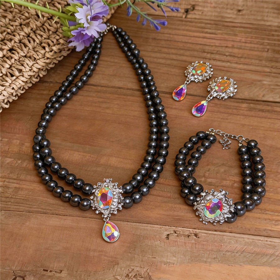 Vintage Pearl Jewelry Set – Necklace, Earrings and Bracelet - view 7