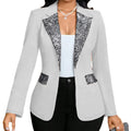 Women's Elegant Versatile Lapel Collar Sequin Blazer 2026 - White