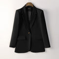 Fall Professional Casual Plus Size Mid-Length Long Blazer + Top Set