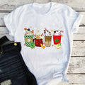 christmas coffee shirt christmas cat women clothes red green cotton