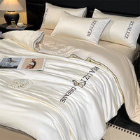 Adore Milkshake White Milk Tea / 1.5m Bed - 4-Piece Flat Sheet - Fits 200x230cm Duvet