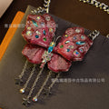 Vintage Accessory vintage Western Heavy-Duty Statement BJ Butterfly Necklace Rhinestone Choker Clavicle Chain Wholesale