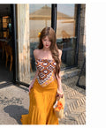 Women's Bohemian Ethnic Printed Skirt + Top 2-Piece Set 2026 | Summer Mini Skirt - Yellow Set