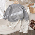Girls' Printed Hoodie and Lace Pants 2-Piece Set