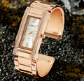 CANSNOW New Cross-Border Rhinestone Long Square Dial Niche Luxury Quartz Watch TK Live Watch