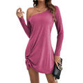 Women's Loose T-shirt Dress - Long Sleeve