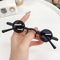Retro Hip-Hop Sunglasses Small-Frame Round TikTok Influencer Street Snap Mini Small Glasses Trendy Guy Women Goofy Sunglasses