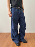 eme washed blue french blue overalls destroy wrinkles cleanfit straight casual wide leg pants for me