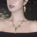 Western Statement Champagne Rhinestone Cutout Teardrop Draped Necklace Women Evening Gown Accessory Clavicle Chain Noble Necklace
