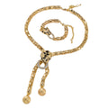 Overseas Set New Western Fashionable Party Leopard Cubic Zirconia Fringe Necklace Bracelet Set Earrings Ring Jewelry Set