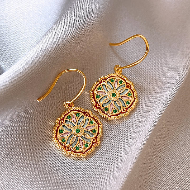 Monet Garden Floral Pearl Rhinestone Earrings - view 11
