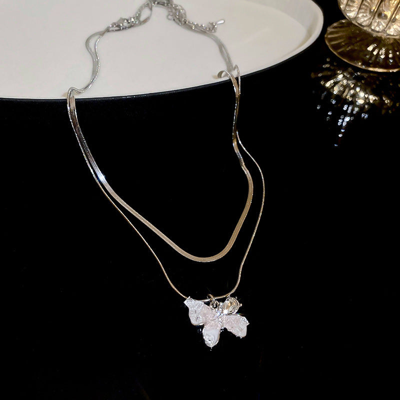 Colorful Butterfly Pendant Necklace - view 7