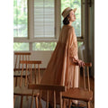 Handmade Embroidered Ramie Loose Dress, 2025 Summer