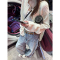 Women's Spring-Summer Korean Relaxed Crochet Knit Hollow-Out Crochet Cardigan + Jacke - White