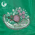 Women's Mesh Embroidered Saree 2026 - Green