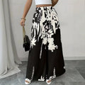 Spring-Summer Casual Fashion Printed Wide Leg Pants + Pants