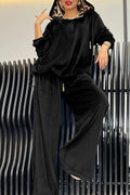 Leopard Print Hoodie + Pants Two-Piece Loungewear Set