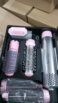 5-in-1 Curling Wand & Hot Air Brush - Auto Hair Suction