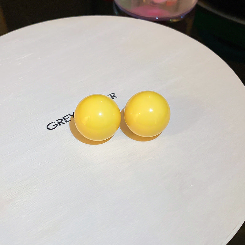Korean Geometric Ball Stud Earrings - view 8