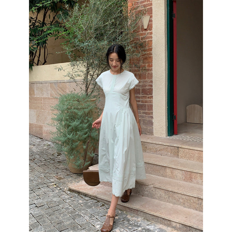 Embroidered Flutter Sleeve Dress (Sale, No Returns), Summer 258708