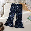 Girls' Cartoon Print Flared Wide-Leg Pants
